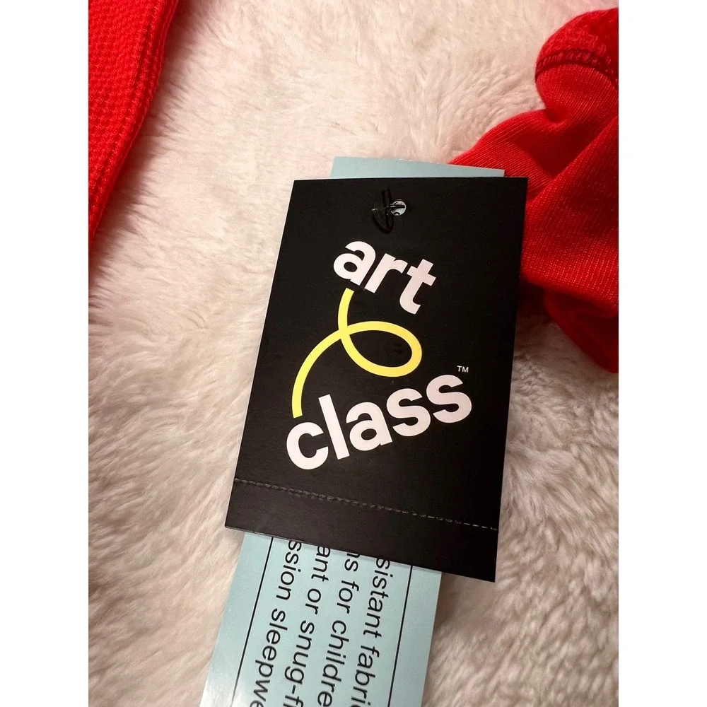 Art Class Red Waffle Knit Pajama Set Top Shorts Kids Size XS 4/5 NWT‎